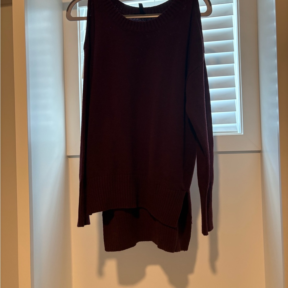 BCBGMaxAzria Deep Burgundy Crew Neck Sweater